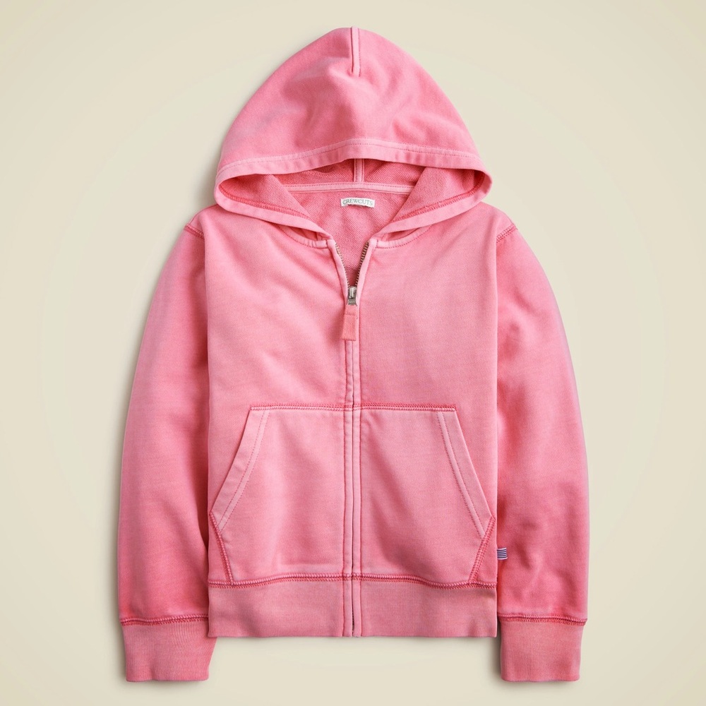 NEW J. Crew garment-dyed zip hoodie